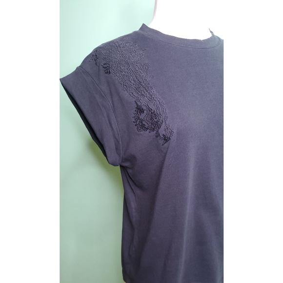 H&M Distressed Black Cap Sleeve Top - Picture 4 of 8